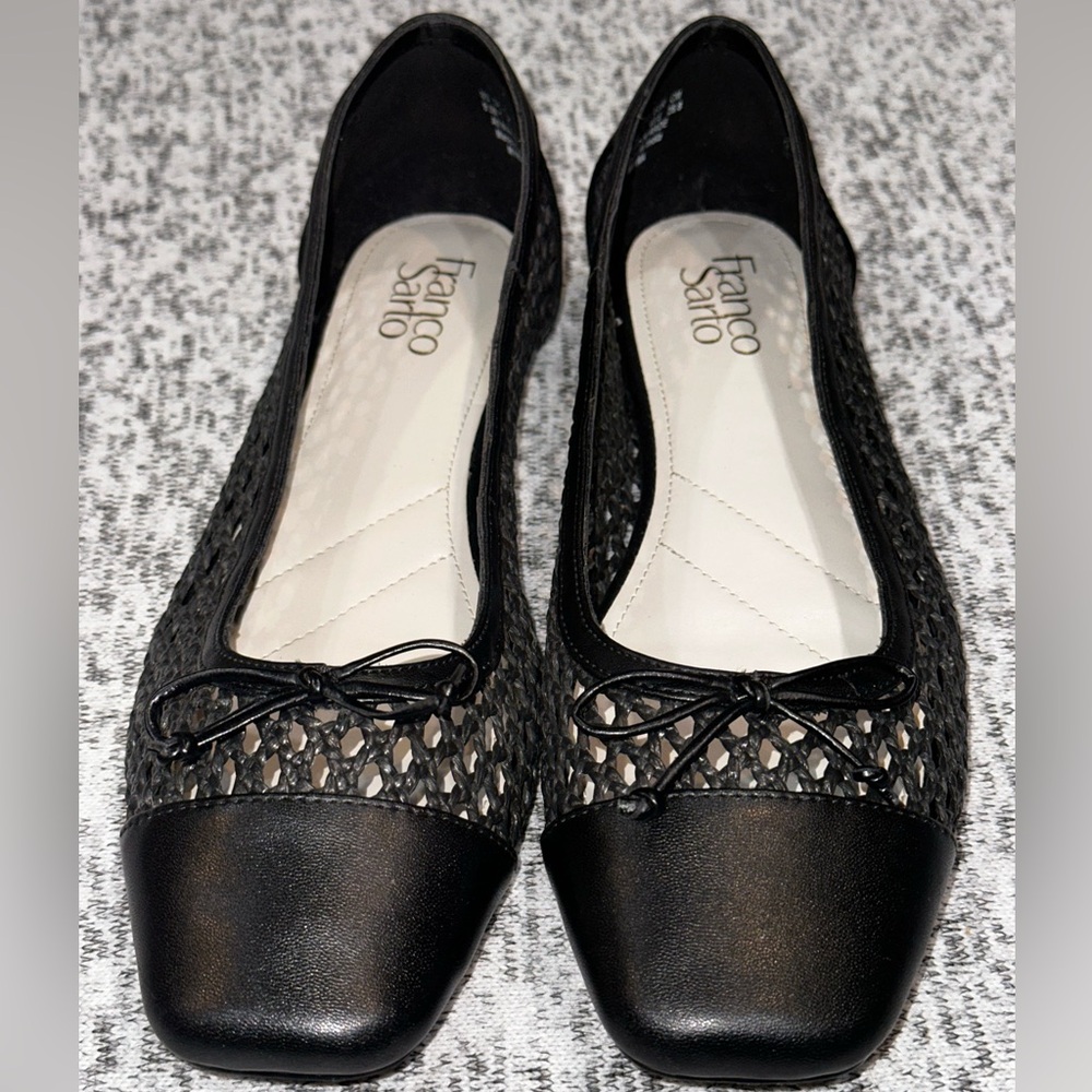 Franco Sarto Black Ballet Flats, Ladies Sz 9.5M EUC